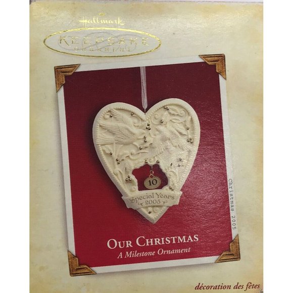 2005 Hallmark Keepsake Ornament Our Christmas Milestone Anniversary w/ Card NOS - Picture 2 of 2